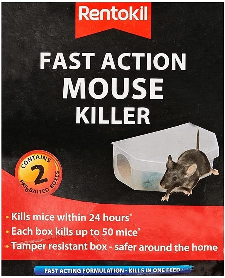Rentokil Fast Action Mouse Killer single box containing 2 units, Multi-Color