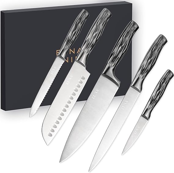 EUNA 5 Piece Knife Set | Stainless Steel Japanese Craft | Gift Box