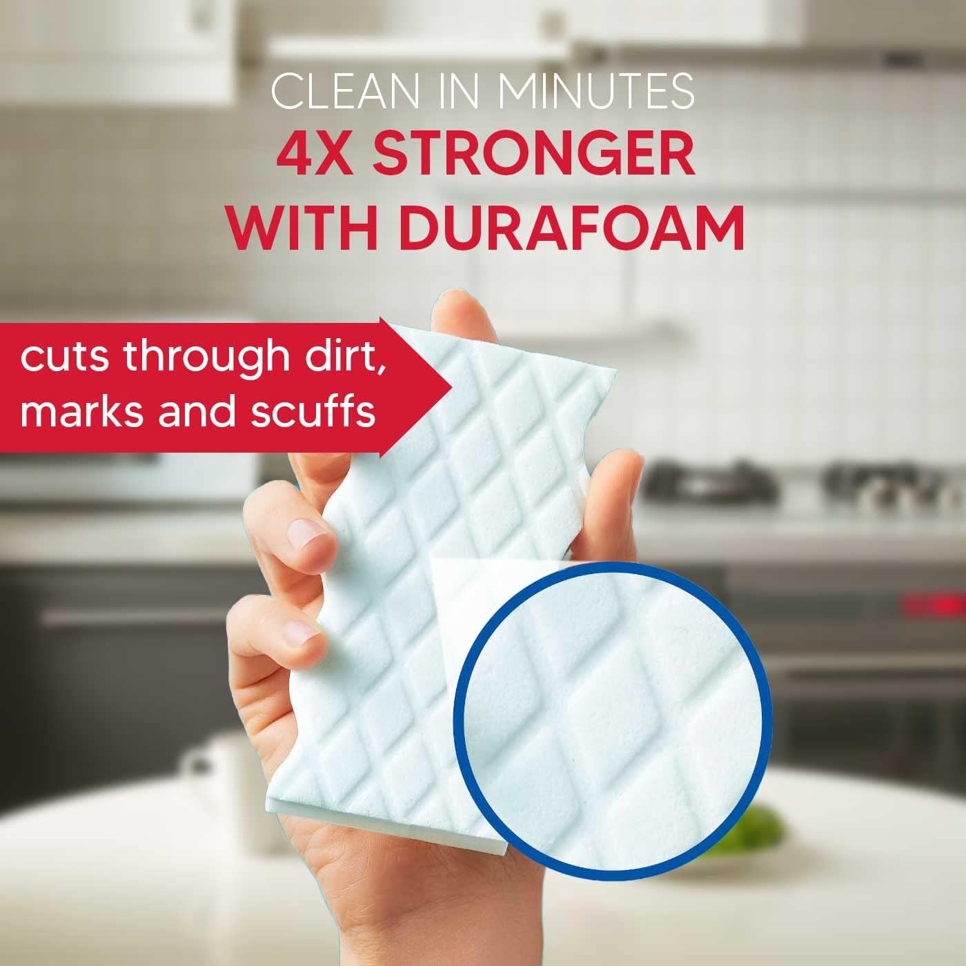 Flash Ultra Power Magic Eraser Stubborn Stains & Mark Remover Chemical Free Sponge Multi-Functional and Long Lasting Sponge For Cleaning With Comfort And Ease ( 2pcs Pack )