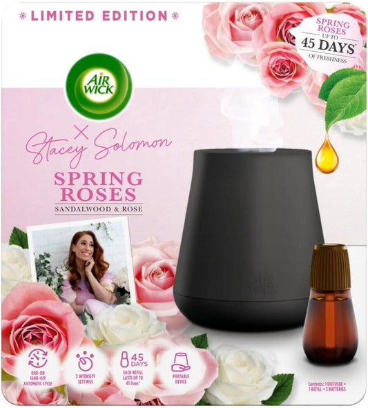 Air Wick| Spring Roses |Automatic Essential Mist Diffuser & Refill | 1 Gadget & 1 Refill