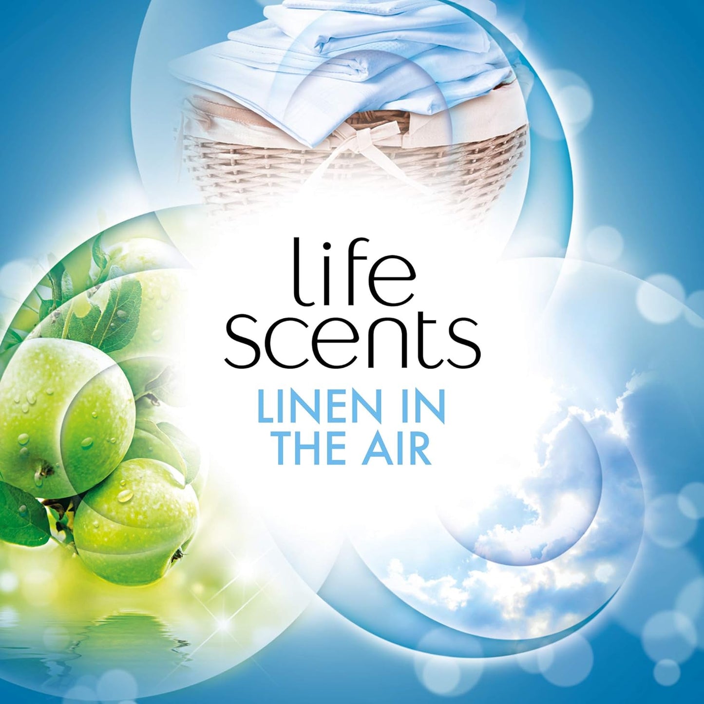 Air Wick Life Scents Air Freshener, Electrical Plug in Refill, Linen in The Air - 114ml (6 Refills x 19ml)