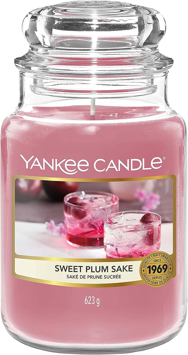 Yankee Candle Scented Candle | Sweet Plum Sake Large Jar Candle | Sakura Blossom Festival Collection | Burn Time: Up to 150 Hours | Great for Gifting