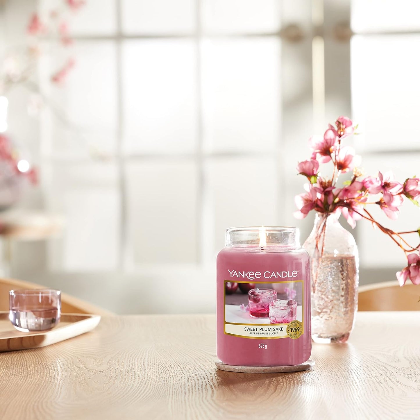 Yankee Candle Scented Candle | Sweet Plum Sake Large Jar Candle | Sakura Blossom Festival Collection | Burn Time: Up to 150 Hours | Great for Gifting